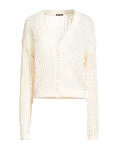 Maliparmi Malìparmi Woman Cardigan Cream Size L/xl Acrylic, Polyamide, Mohair Wool In White