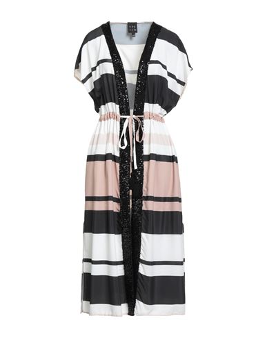 Spell By Access Fashion Woman Overcoat & Trench Coat White Size S/m Recycled Polyester In Multi