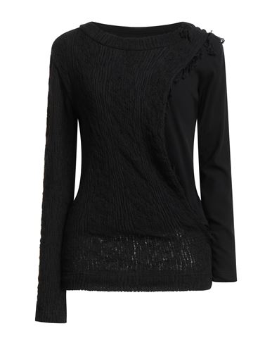 Y's Yohji Yamamoto Woman Sweater Black Size 2 Wool, Cotton In Black