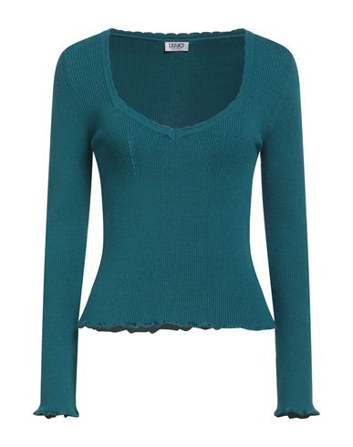 Liu •jo Woman Sweater Deep Teal Size Xl Viscose, Polyester, Polyamide In Green
