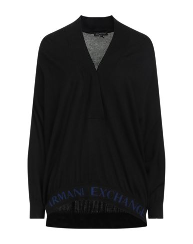 Armani Exchange Woman Sweater Black Size S Acrylic, Virgin Wool In Black