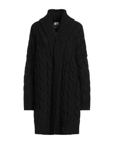 Rebel Queen By Liu •jo Woman Cardigan Black Size L Acrylic, Viscose, Wool, Alpaca Wool In Black