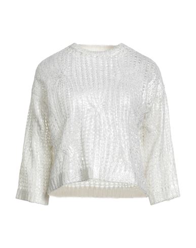 Peserico Woman Sweater Ivory Size 8 Alpaca Wool, Polyamide, Merino Wool In White