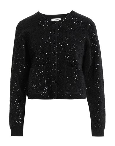 Sandro Woman Cardigan Black Size 3 Polyamide, Polyester, Viscose, Polyethylene In Black