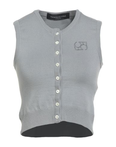 Federico Cina Woman Cardigan Grey Size S Virgin Wool In Gray