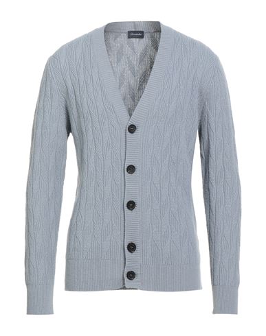 Drumohr Man Cardigan Light Grey Size 42 Lambswool In Gray