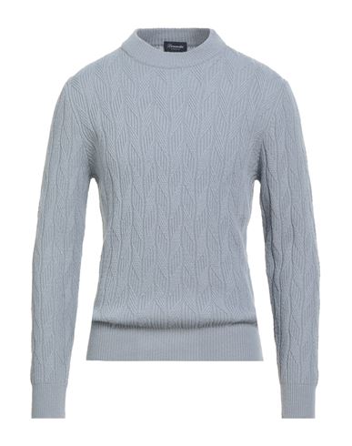 Drumohr Man Sweater Light Grey Size 42 Lambswool In Gray