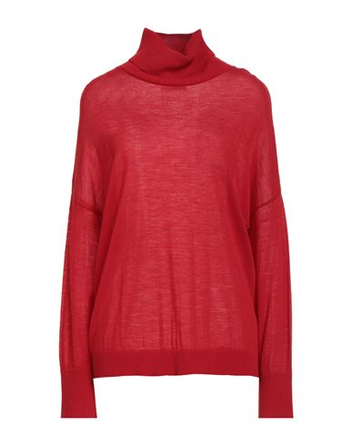Croche Crochè Woman Turtleneck Red Size M Merino Wool, Acrylic In Red