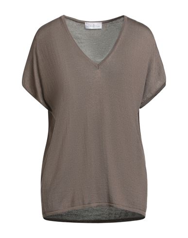 Della Ciana Woman Sweater Grey Size 10 Cashmere, Silk In Brown