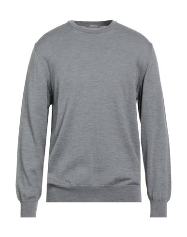 Andrea Fenzi Man Sweater Grey Size 46 Merino Wool In Gray