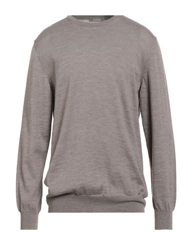 Andrea Fenzi Man Sweater Khaki Size 44 Merino Wool In Gray