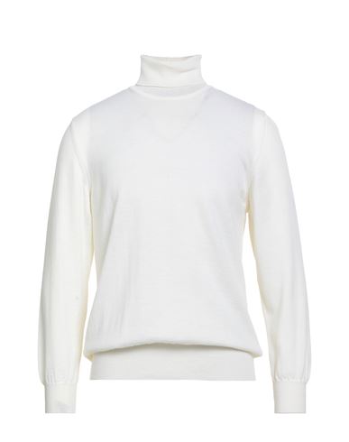 Andrea Fenzi Man Turtleneck White Size 46 Merino Wool In White