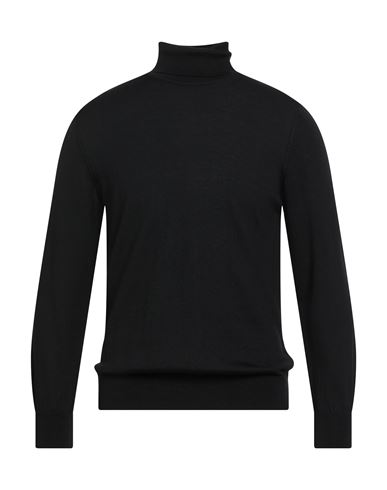 Andrea Fenzi Man Turtleneck Black Size 44 Merino Wool In Black