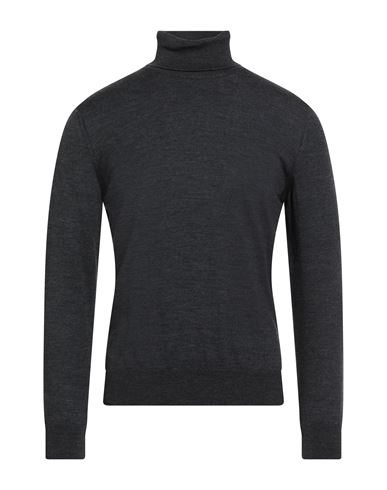 Andrea Fenzi Man Turtleneck Charcoal Size 42 Merino Wool In Gray