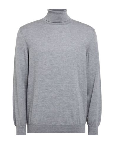 Andrea Fenzi Man Turtleneck Grey Size 44 Merino Wool In Gray
