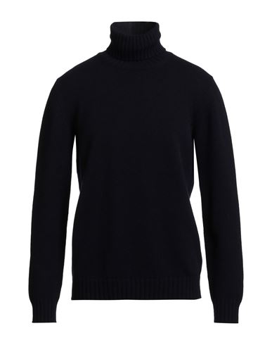 Alpha Studio Man Turtleneck Midnight Blue Size 42 Cashmere In Blue