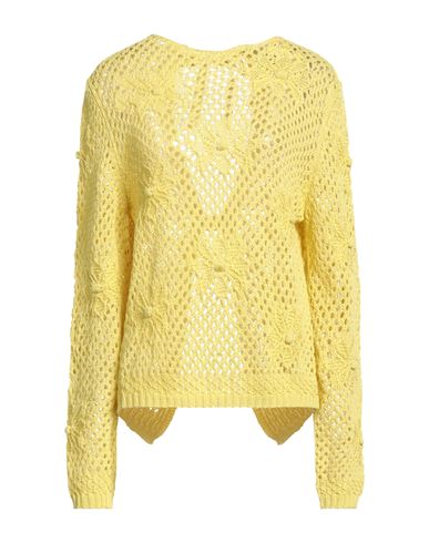 Semicouture Woman Cardigan Yellow Size M Cotton In Yellow