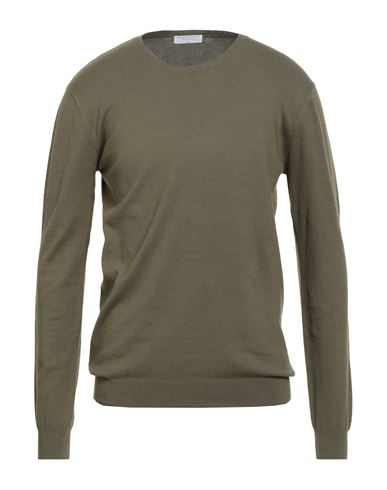 Majestic Filatures Man Sweater Military Green Size M Organic Cotton, Elastane In Green