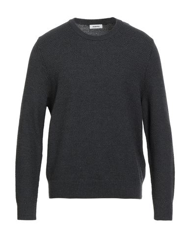 Sandro Man Sweater Charcoal Size Xl Wool, Acrylic In Black
