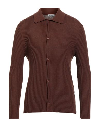 Sandro Man Cardigan Brown Size Xxl Wool, Acrylic In Brown