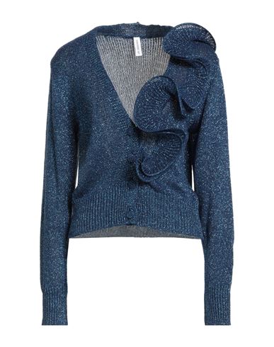 Tensione In Woman Cardigan Bright Blue Size Onesize Viscose, Metallic Fiber In Blue