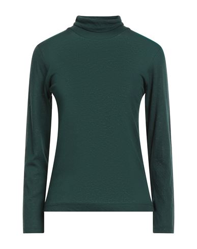 Daniele Fiesoli Collezione N_01 Woman Turtleneck Dark Green Size M Cotton, Wool In Green