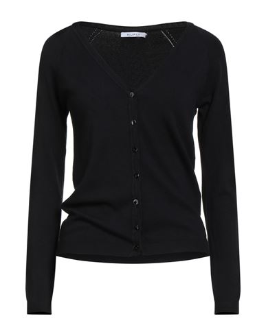 Nualy Woman Cardigan Black Size M/l Viscose, Polyamide In Black