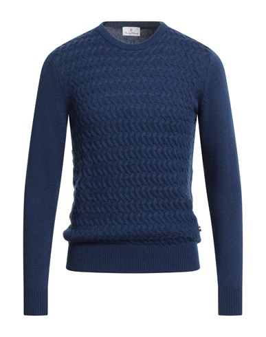 Conte Of Florence Man Sweater Blue Size M Polyamide, Viscose, Wool, Cashmere In Blue