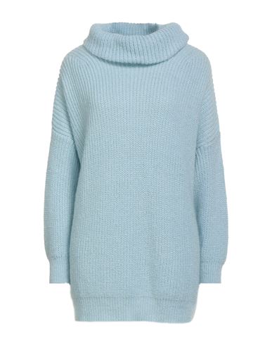 Motel Woman Turtleneck Sky Blue Size Onesize Acrylic, Polyamide, Mohair Wool In Blue