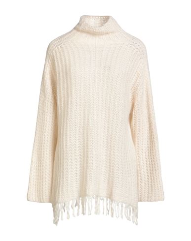 Motel Woman Turtleneck Ivory Size Onesize Acrylic, Polyamide, Mohair Wool, Wool In Neutral