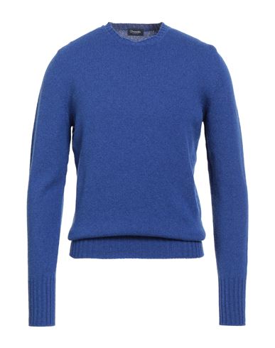 Drumohr Man Sweater Bright Blue Size 46 Lambswool In Blue