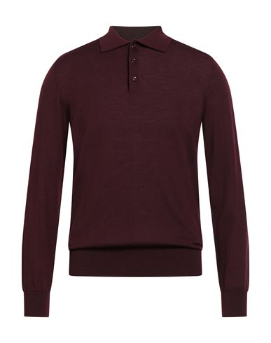 Cruna Man Sweater Burgundy Size 44 Virgin Wool In Burgundy