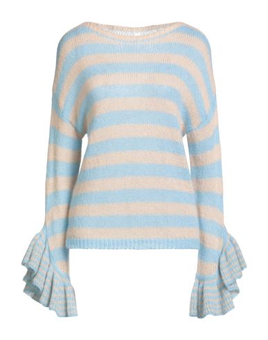 Tensione In Woman Sweater Azure Size Onesize Acrylic, Mohair Wool, Polyamide In Blue