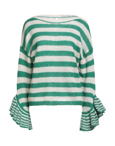 Tensione In Woman Sweater Green Size Onesize Acrylic, Mohair Wool, Polyamide In Green