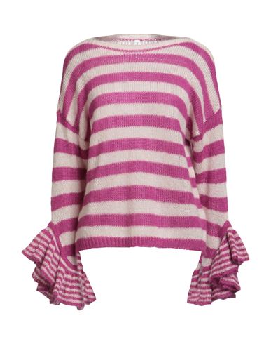 Tensione In Woman Sweater Magenta Size Onesize Acrylic, Mohair Wool, Polyamide In Purple