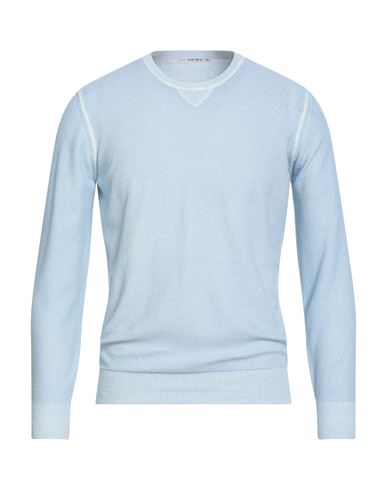 Kangra Cashmere Kangra Man Sweater Sky Blue Size 42 Cotton, Polyamide In Blue