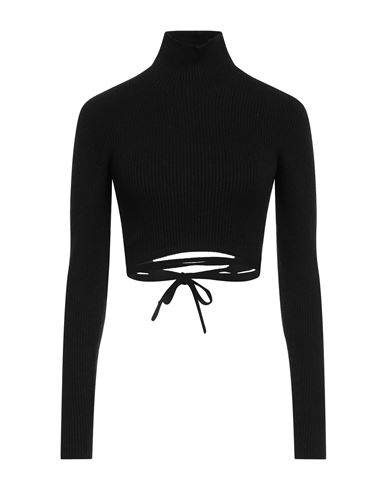 A Paper Kid Woman Turtleneck Black Size M Viscose, Polyester, Polyamide In Black
