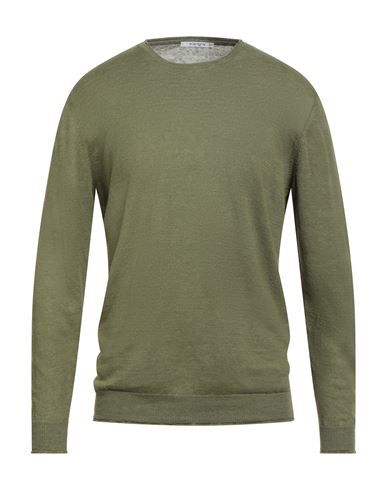 Kangra Cashmere Kangra Man Sweater Military Green Size 42 Linen In Green