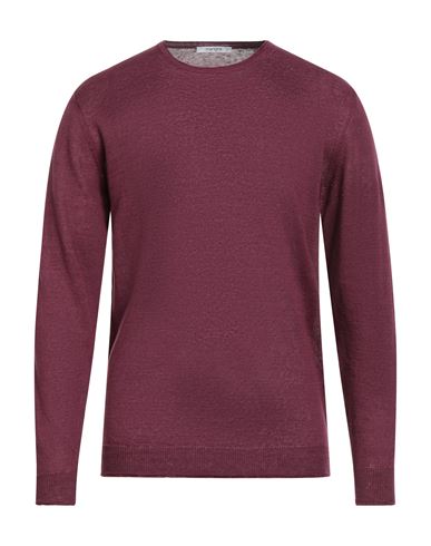 Kangra Cashmere Kangra Man Sweater Garnet Size 42 Linen In Purple