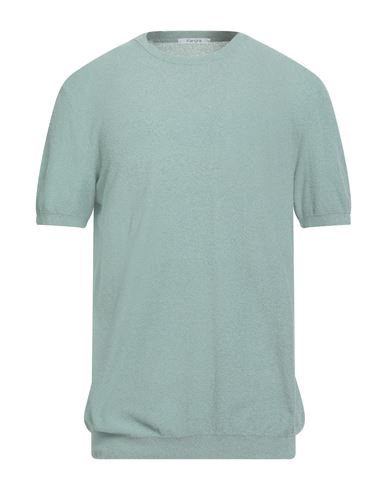 Kangra Cashmere Kangra Man Sweater Sage Green Size 44 Cotton, Polyamide In Blue