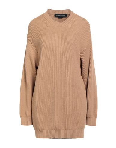 Federico Cina Woman Sweater Camel Size M Wool, Acrylic In Nude