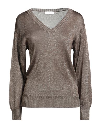Pt Torino Woman Sweater Khaki Size 6 Viscose, Polyester In Multi