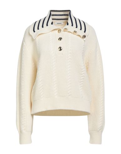 Sandro Woman Sweater Ivory Size 3 Wool, Polyamide In Neutral