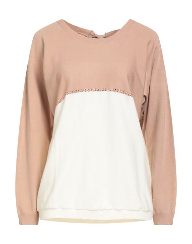 Corte Dei Gonzaga Woman Sweater Camel Size Xl Viscose, Polyester, Polyamide In Sand