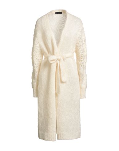 Fabiana Filippi Woman Cardigan Cream Size 4 Mohair Wool, Polyamide In Yellow