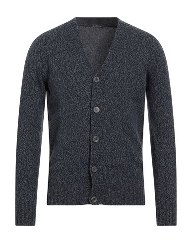 Retois Man Cardigan Navy Size L Merino Wool In Blue