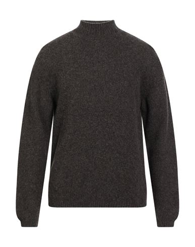 Daniele Fiesoli Man Turtleneck Dark Brown Size Xl Merino Wool In Brown