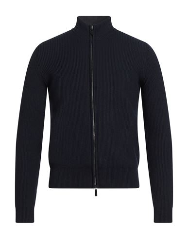 Moorer Man Cardigan Midnight Blue Size 48 Virgin Wool In Blue