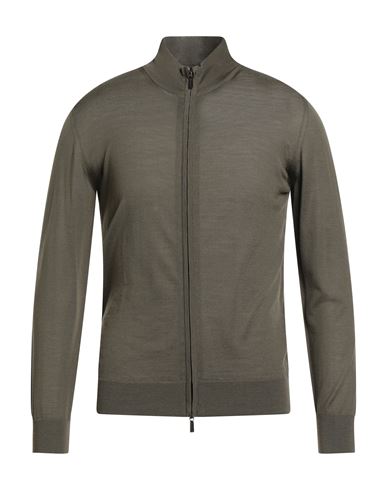 Moorer Man Cardigan Military Green Size 38 Virgin Wool In Green