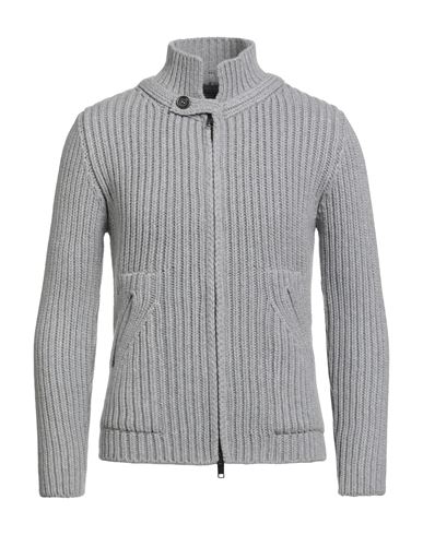 Daniele Fiesoli Man Cardigan Grey Size S Merino Wool, Polyamide In Gray